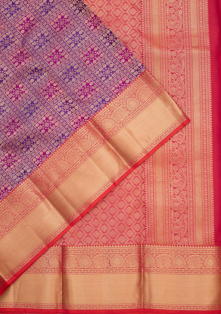 Purple Zariwork Pure Silk Saree