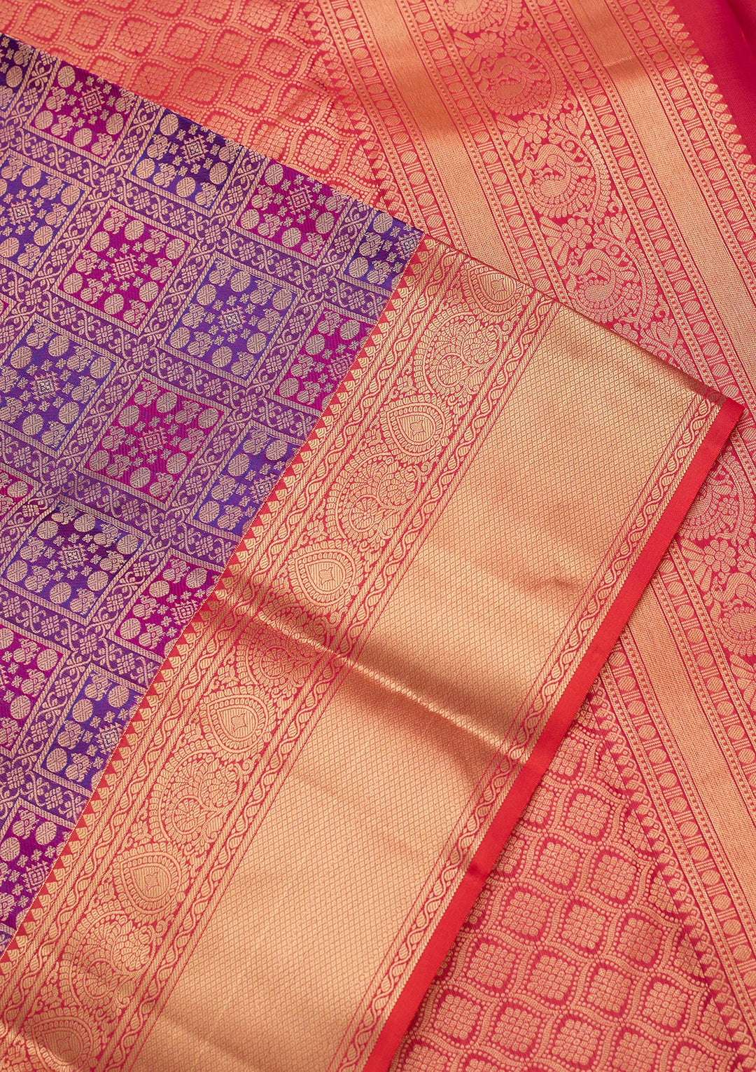 Purple Zariwork Pure Silk Saree