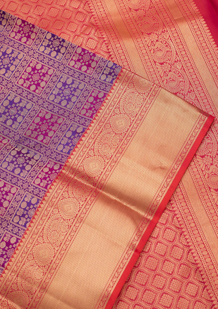 Purple Zariwork Pure Silk Saree