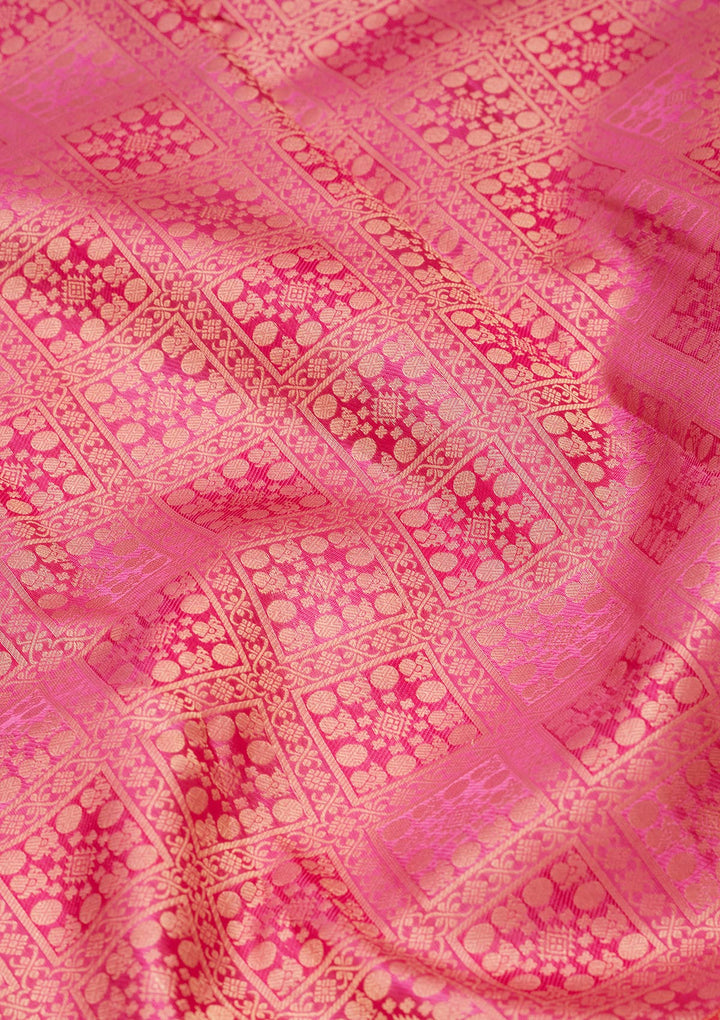 Rani Pink Zariwork Pure Silk Silk_Saree