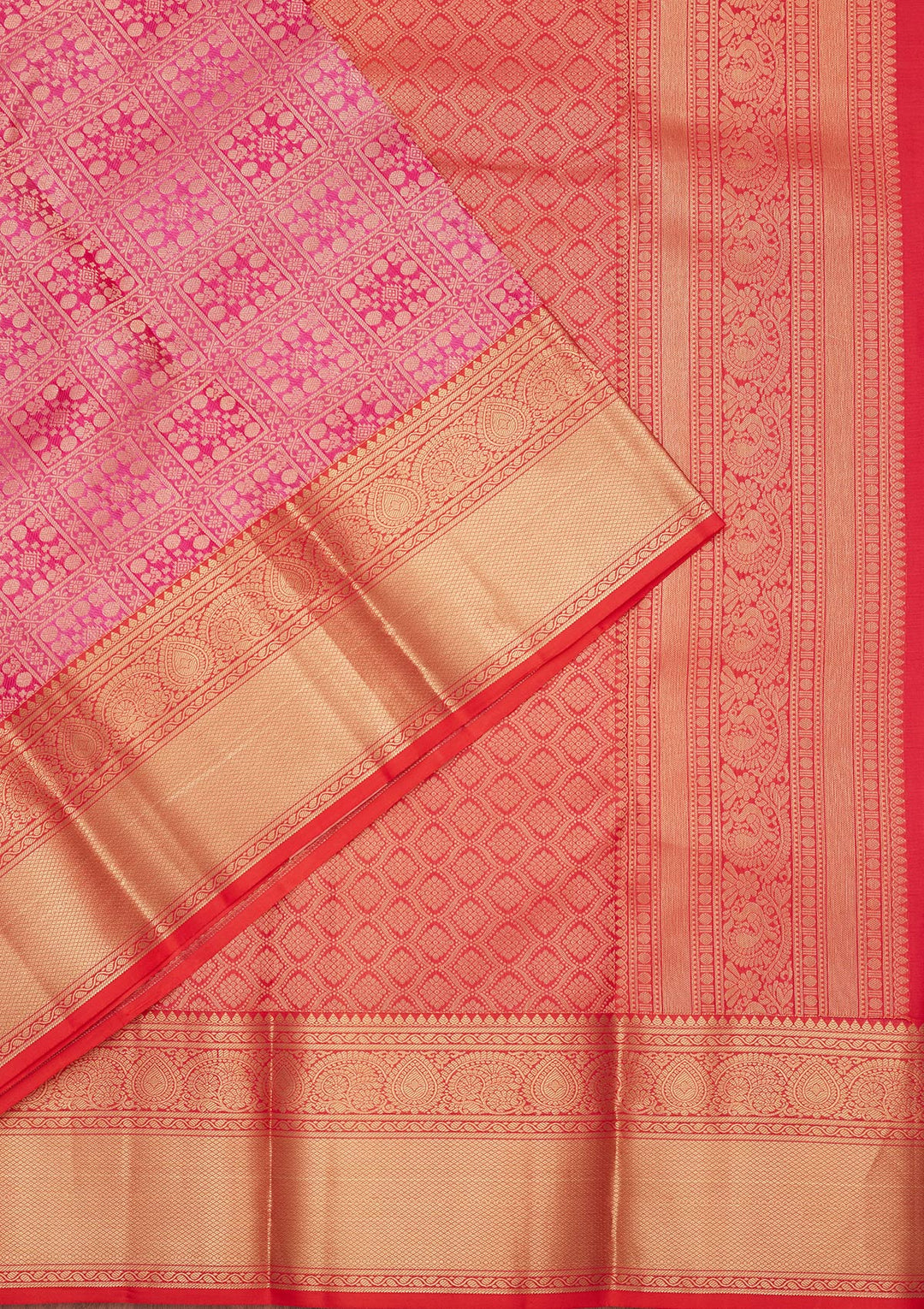 Rani Pink Zariwork Pure Silk Silk_Saree