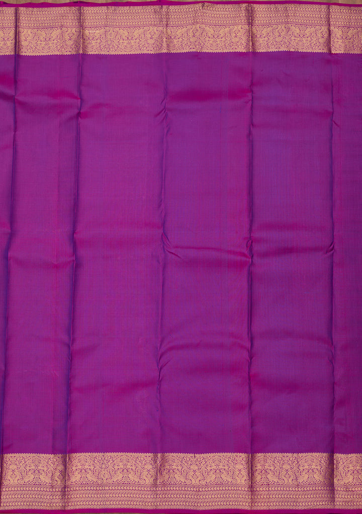 Peacock Blue Zariwork Pure Silk Saree
