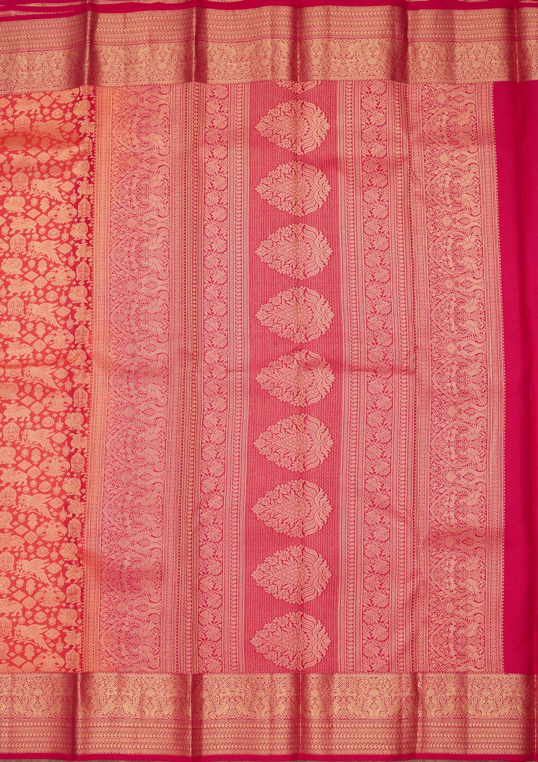 Rust Zariwork Pure Silk Saree