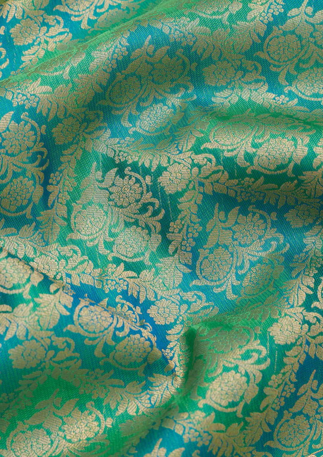 Rama Green Zariwork Pure Silk Saree