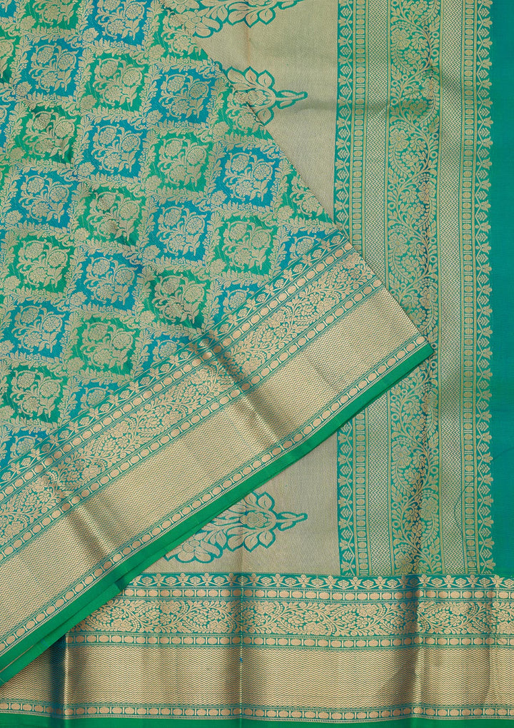 Rama Green Zariwork Pure Silk Saree