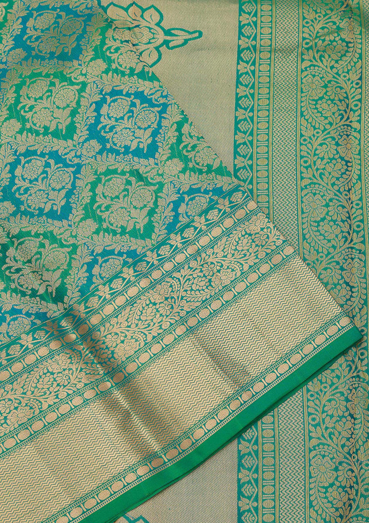 Rama Green Zariwork Pure Silk Saree