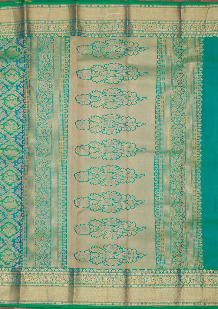 Rama Green Zariwork Pure Silk Saree