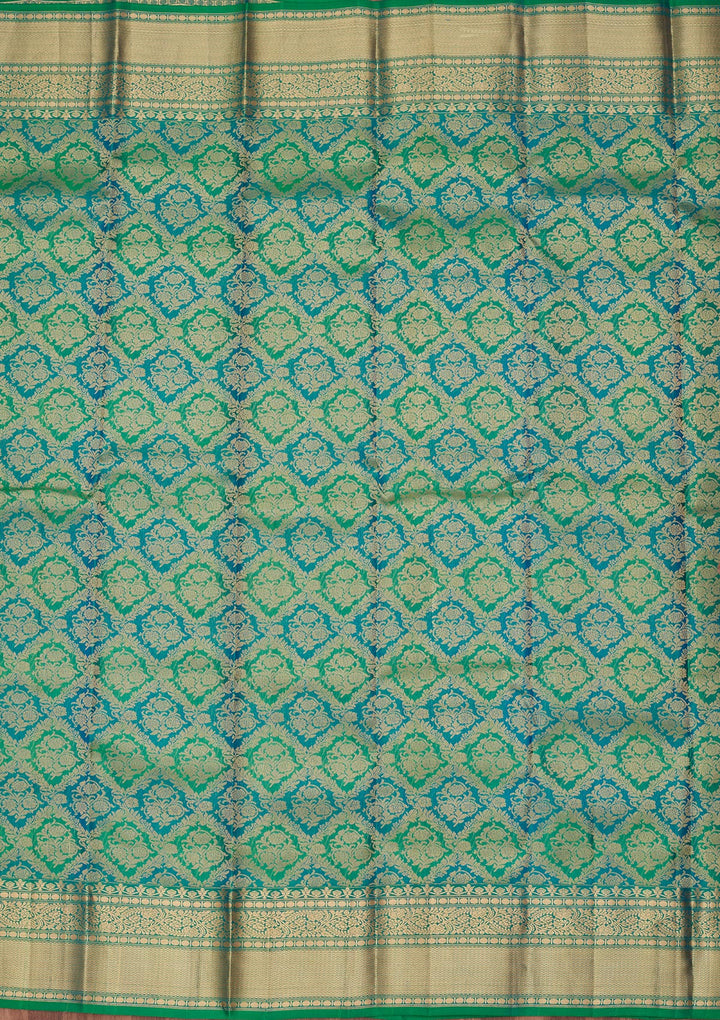 Rama Green Zariwork Pure Silk Saree