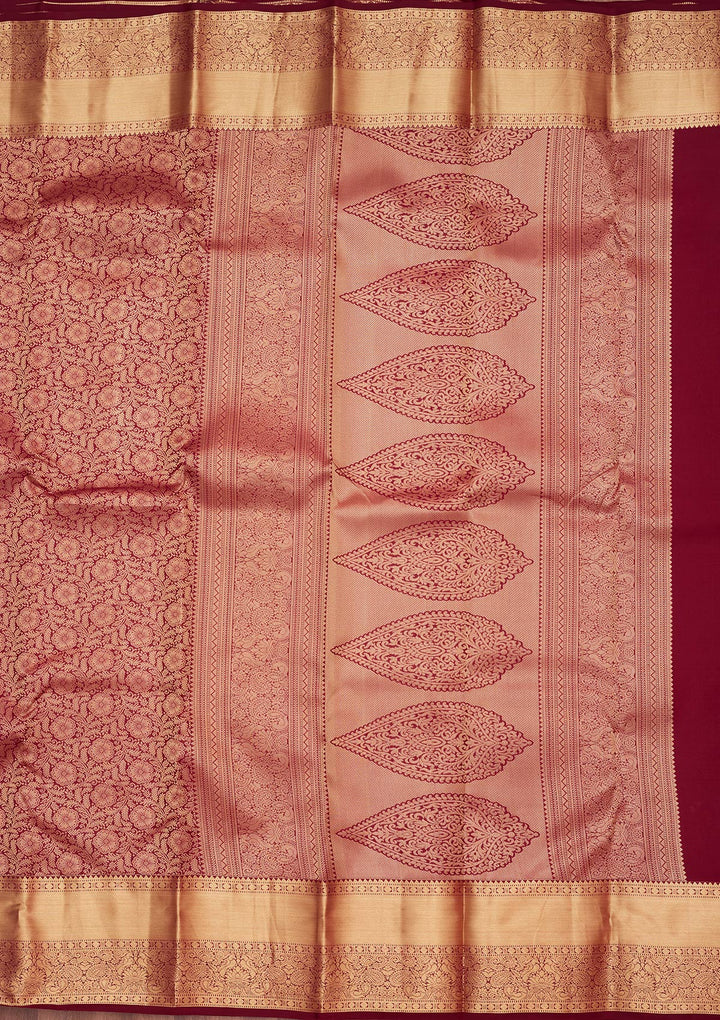 Brown Zariwork Pure Silk Saree