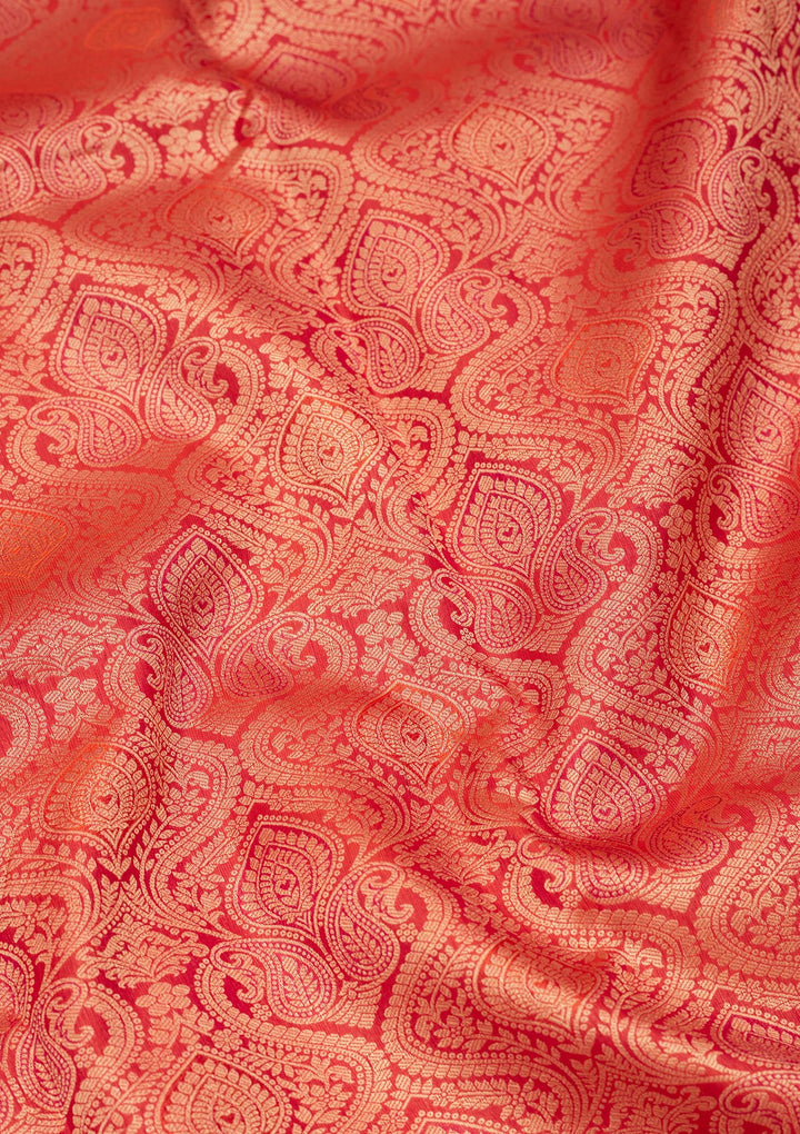 Orange Zariwork Pure Silk Saree