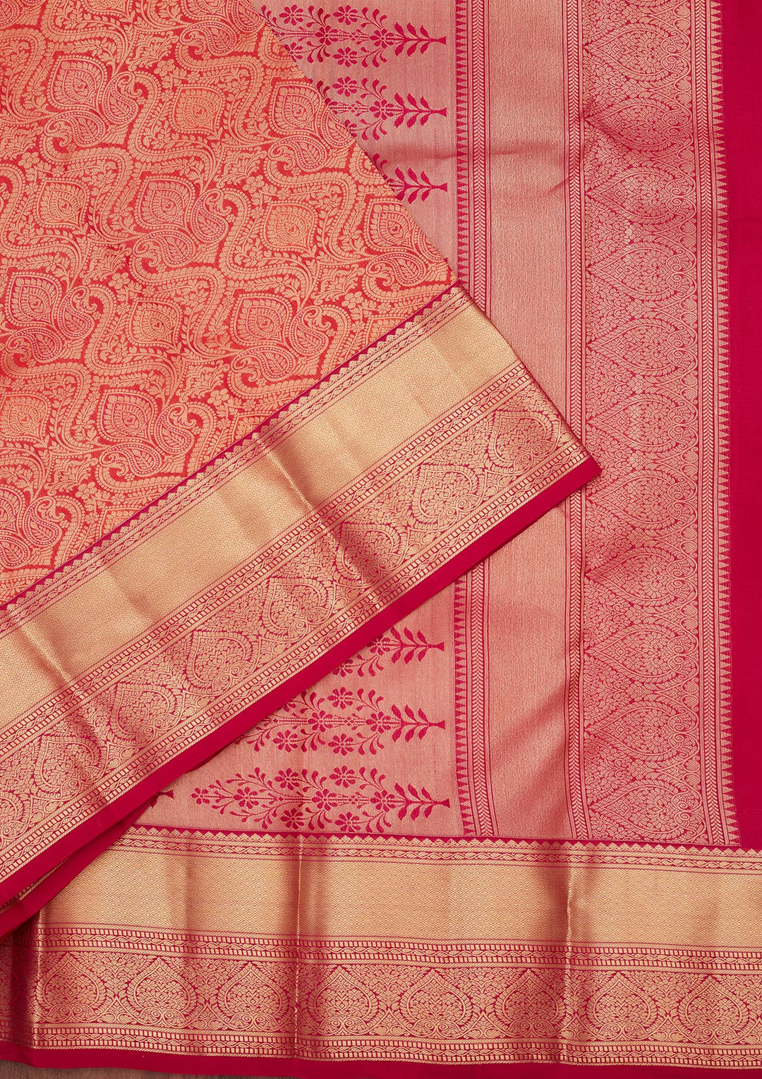 Orange Zariwork Pure Silk Saree