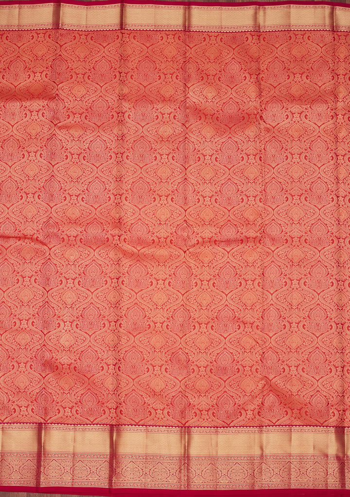 Orange Zariwork Pure Silk Saree