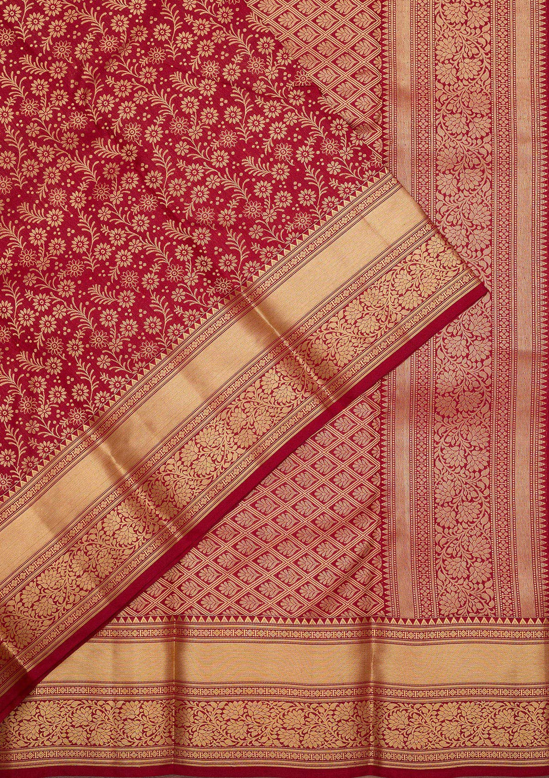 Maroon Zariwork Pure Silk Saree