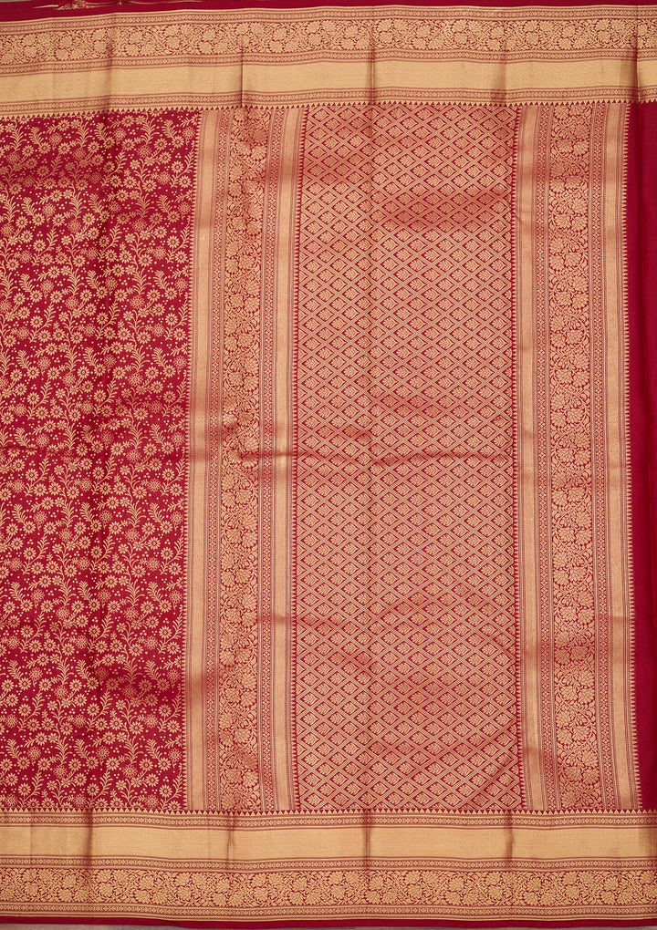 Maroon Zariwork Pure Silk Saree