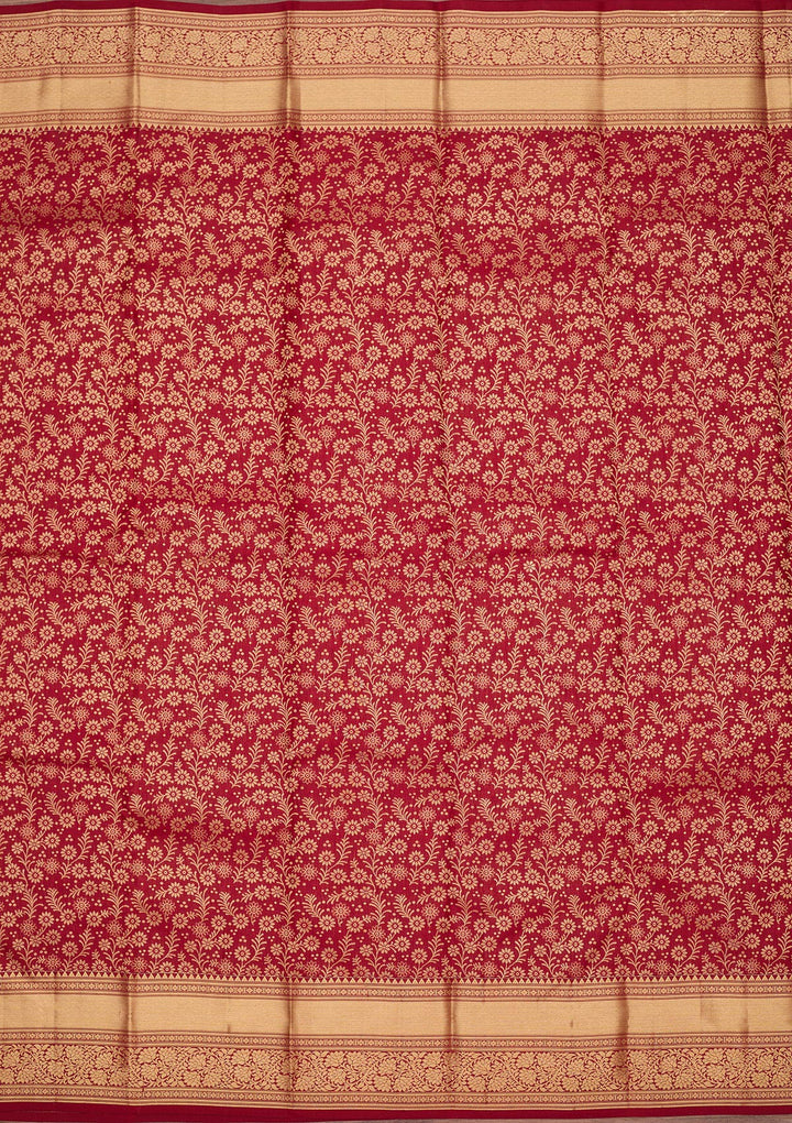 Maroon Zariwork Pure Silk Saree