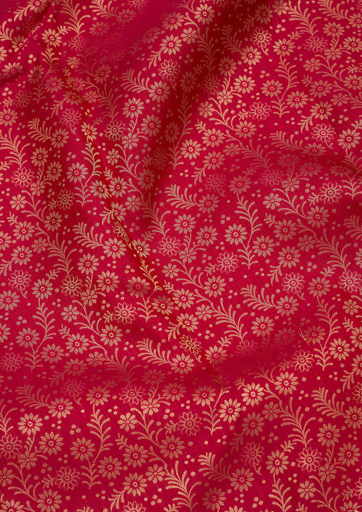 Rani Pink Zariwork Pure Silk Saree