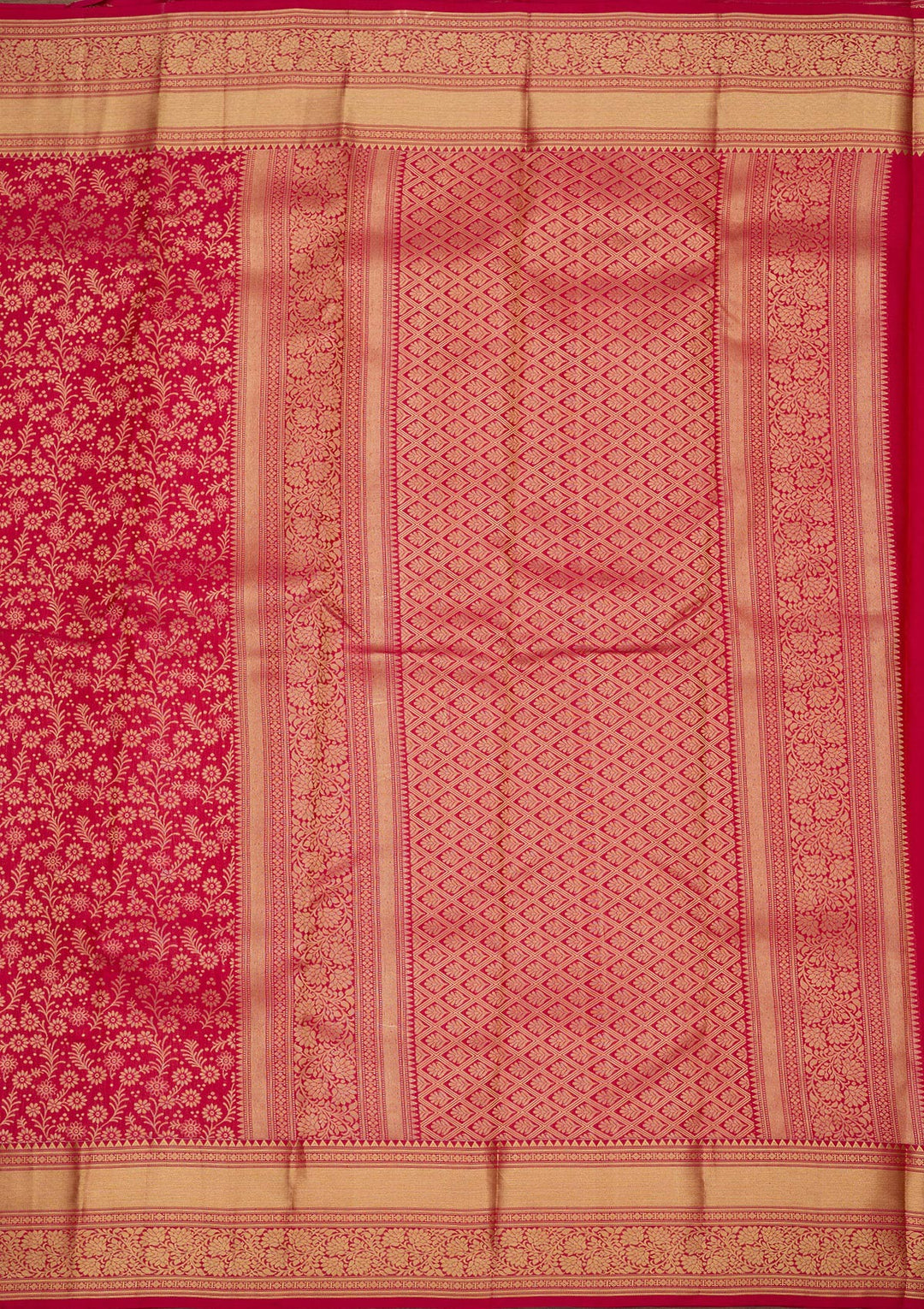 Rani Pink Zariwork Pure Silk Saree