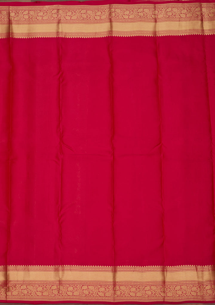 Rani Pink Zariwork Pure Silk Saree