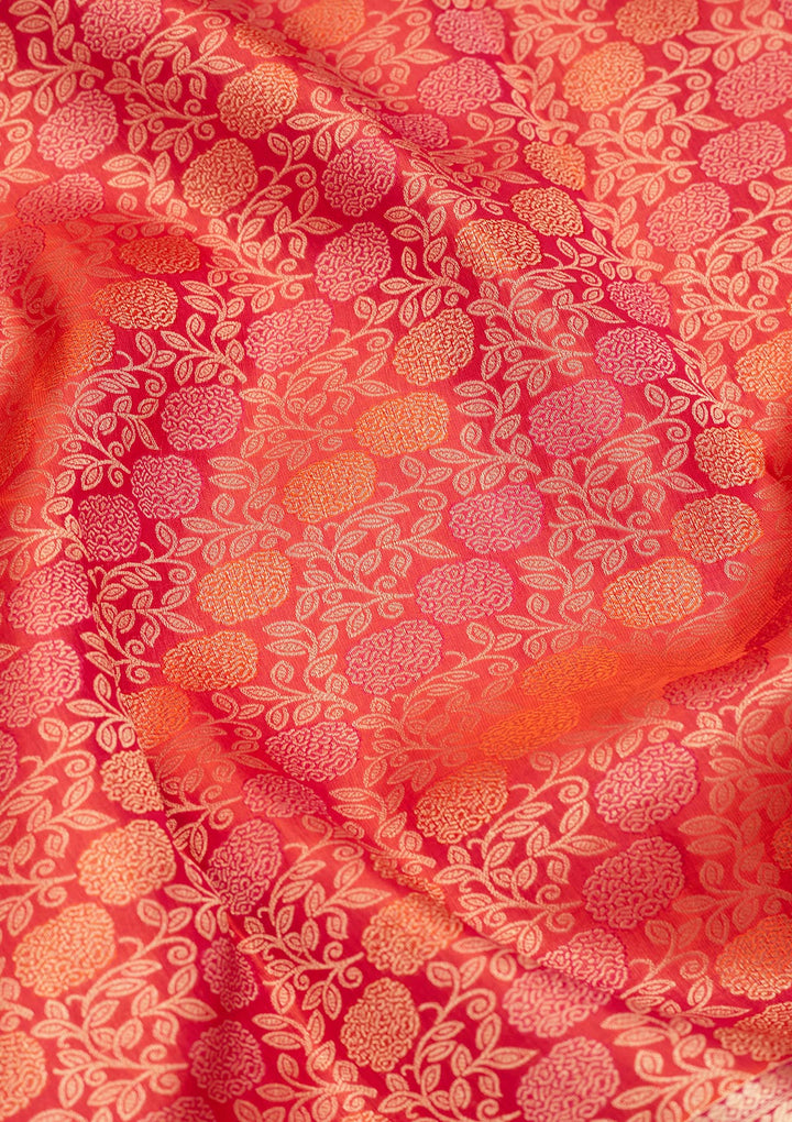 Orange Zariwork Pure Silk Saree