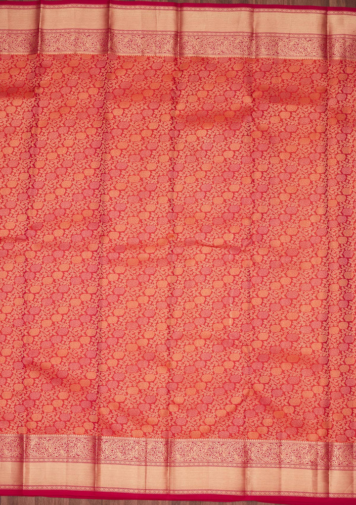 Orange Zariwork Pure Silk Saree