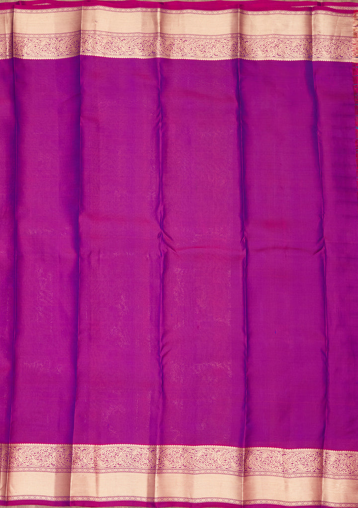 Peacock Blue Zariwork Pure Silk Saree