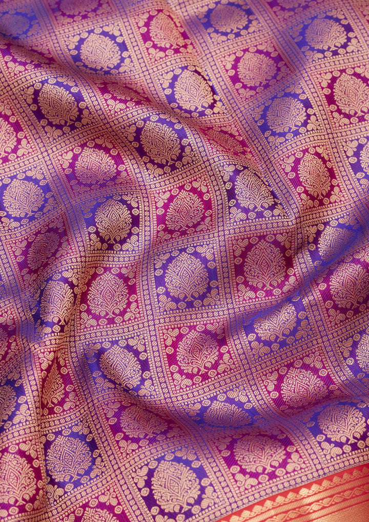Purple Zariwork Pure Silk Saree