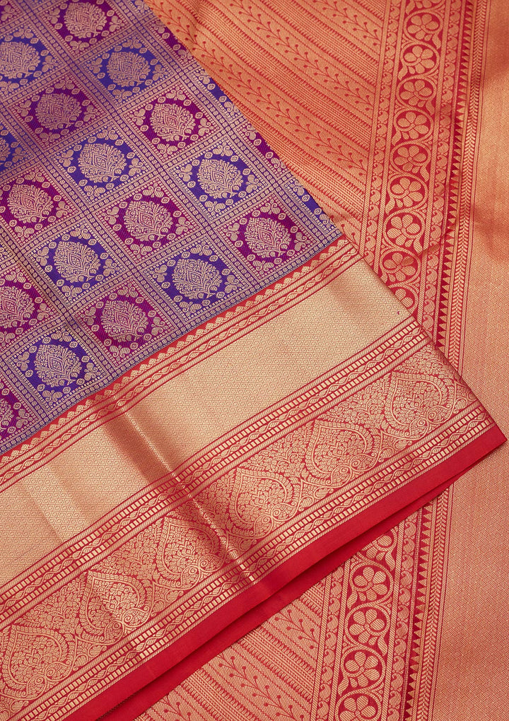 Purple Zariwork Pure Silk Saree