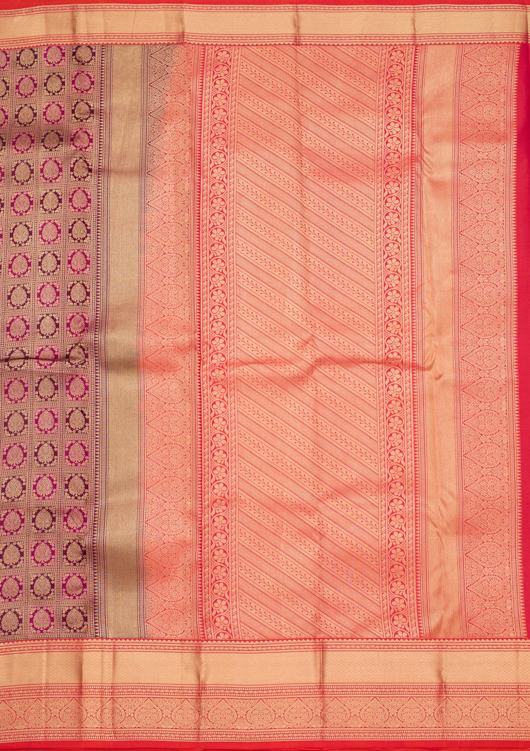 Wine Zariwork Pure Silk Saree