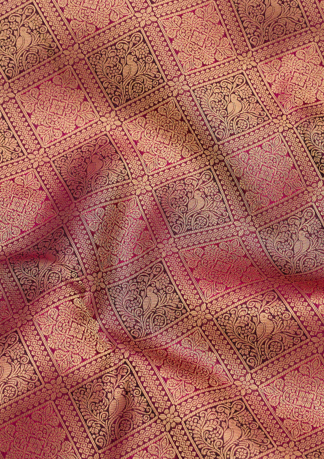 Rani Pink Zariwork Pure Silk Saree