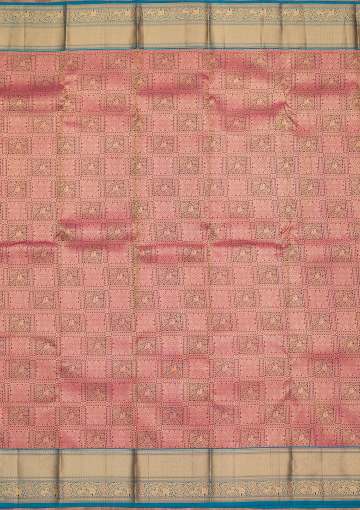 Rani Pink Zariwork Pure Silk Saree