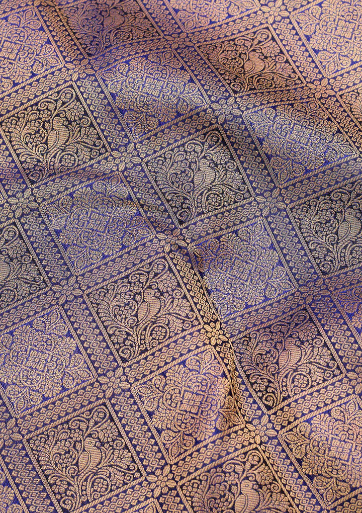 Royal Blue Zariwork Pure Silk Saree