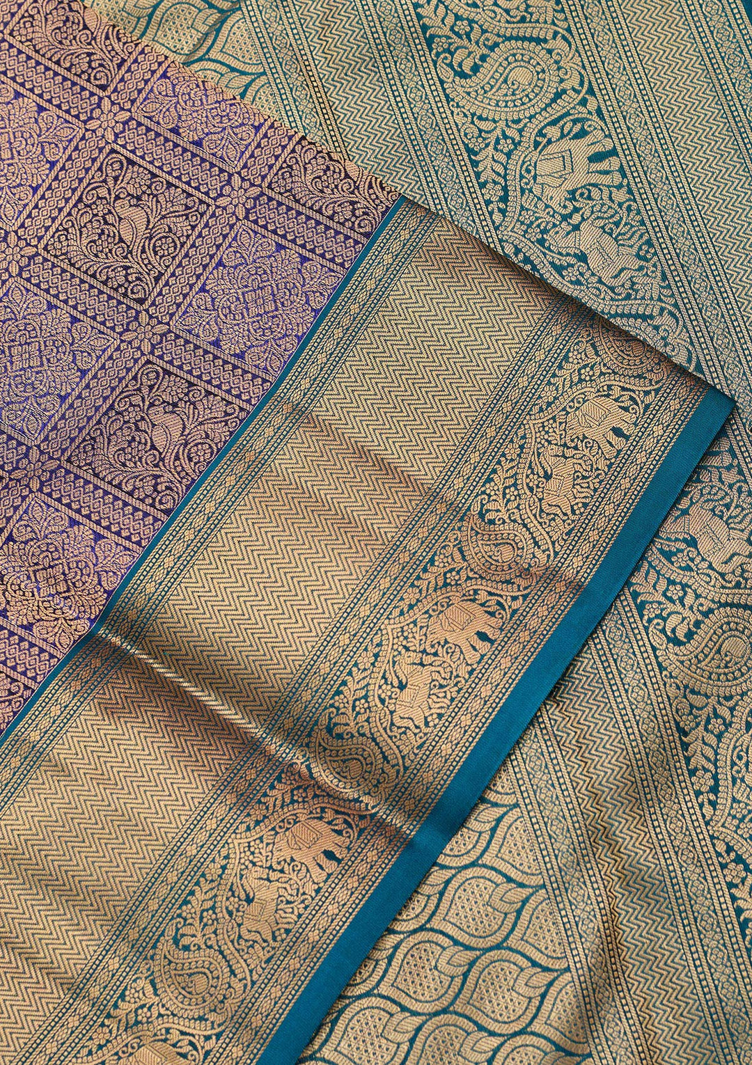 Royal Blue Zariwork Pure Silk Saree