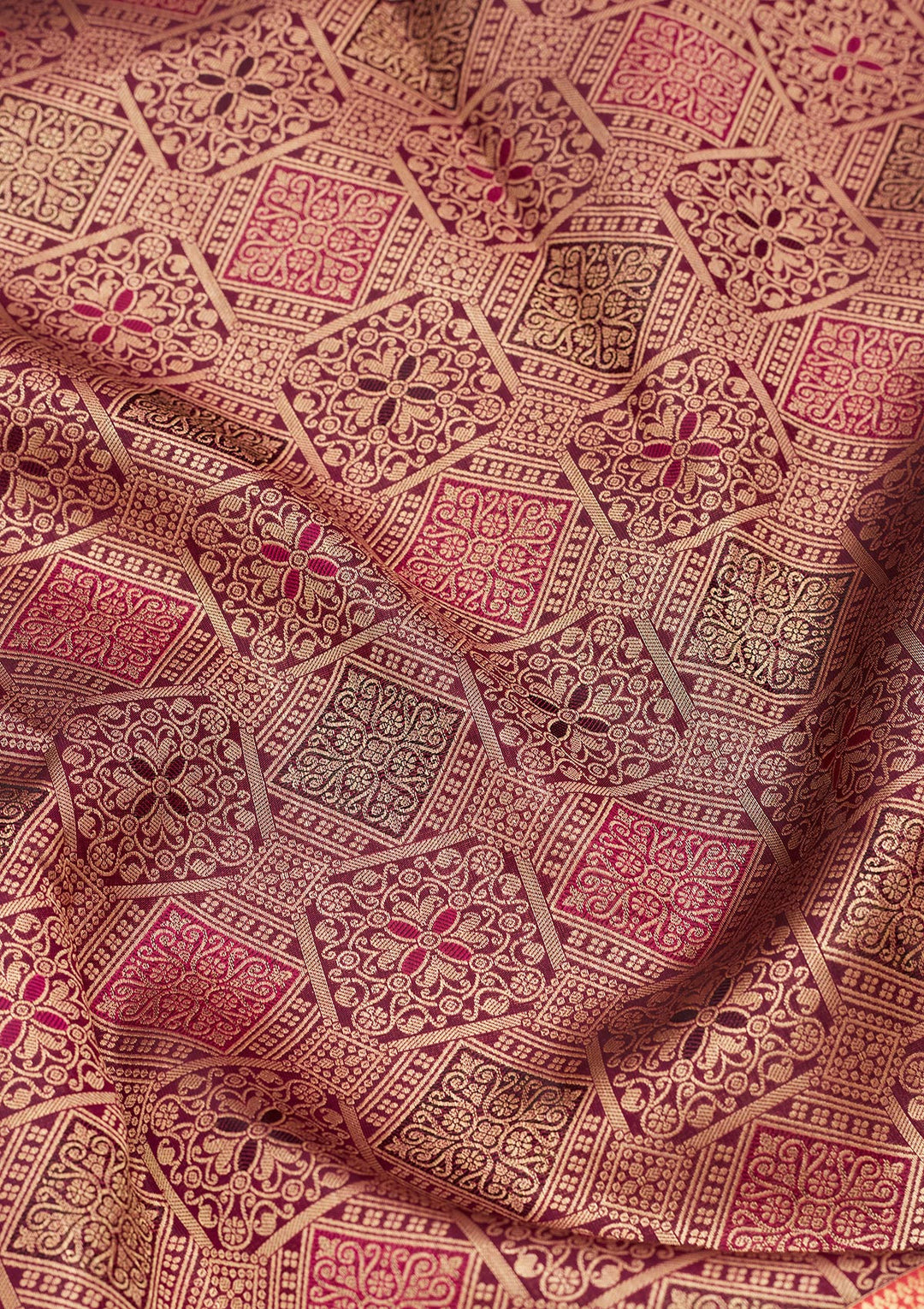 Wine Zariwork Pure Silk Saree