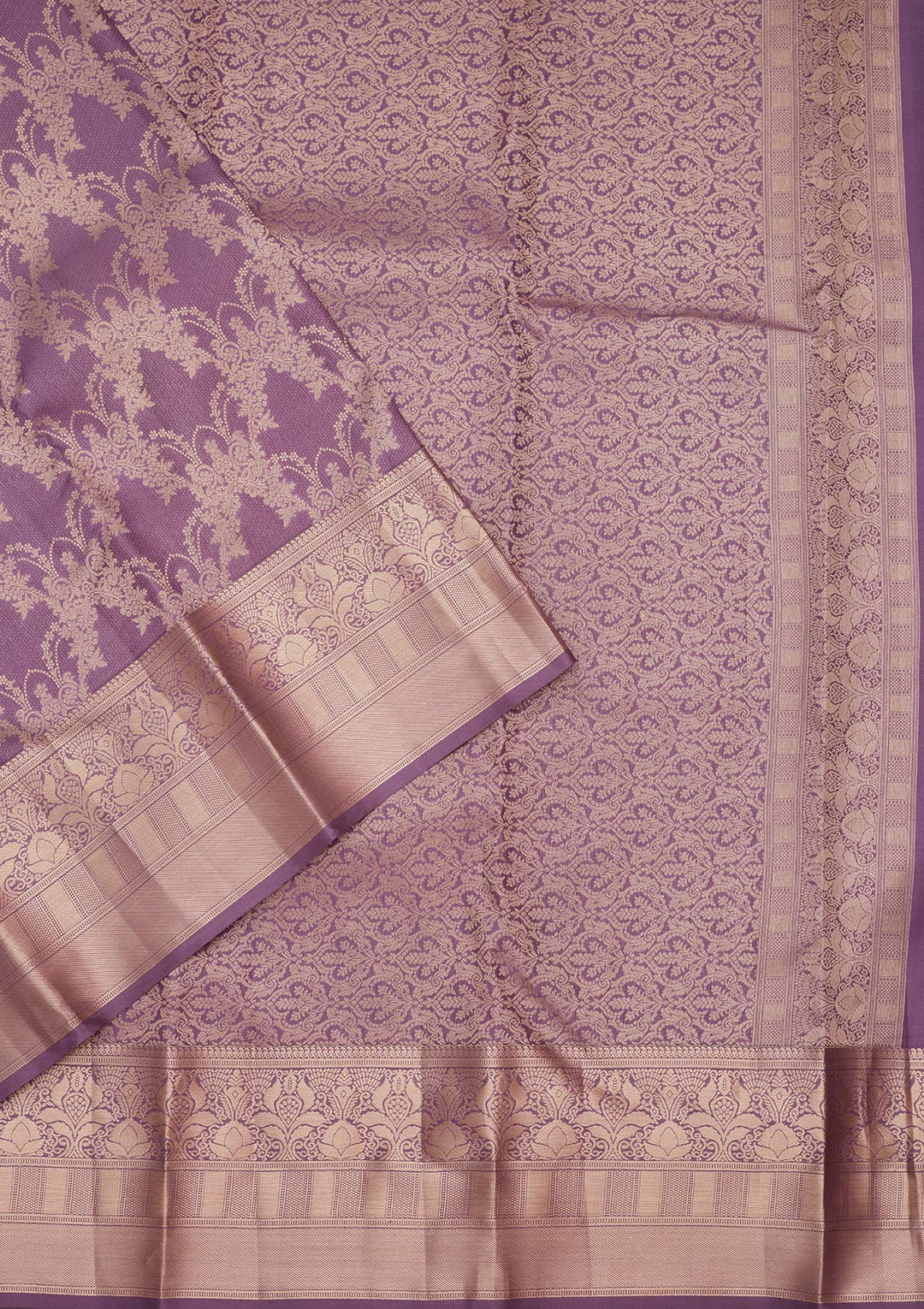 Mauve Zariwork Pure Silk Saree