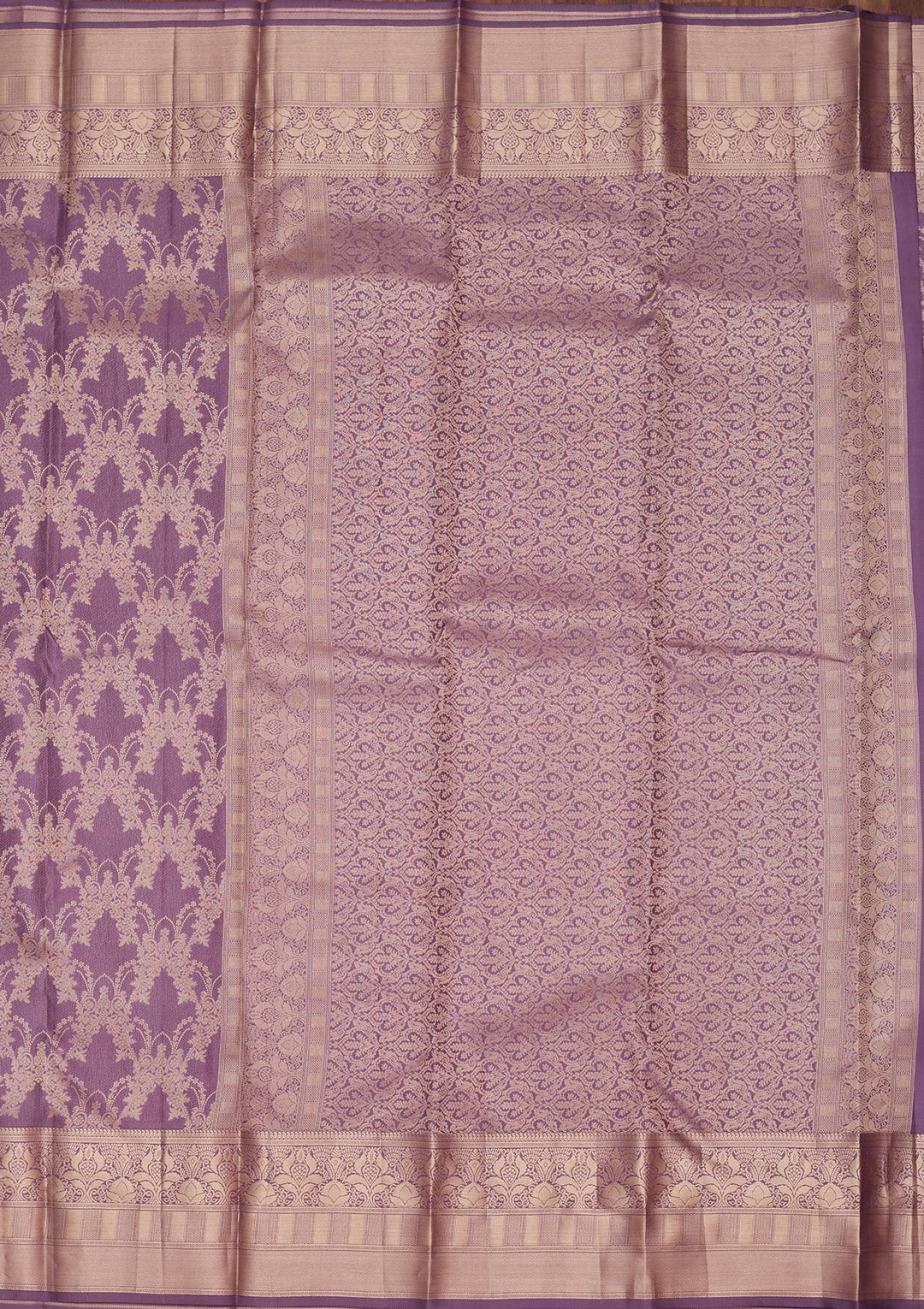 Mauve Zariwork Pure Silk Saree