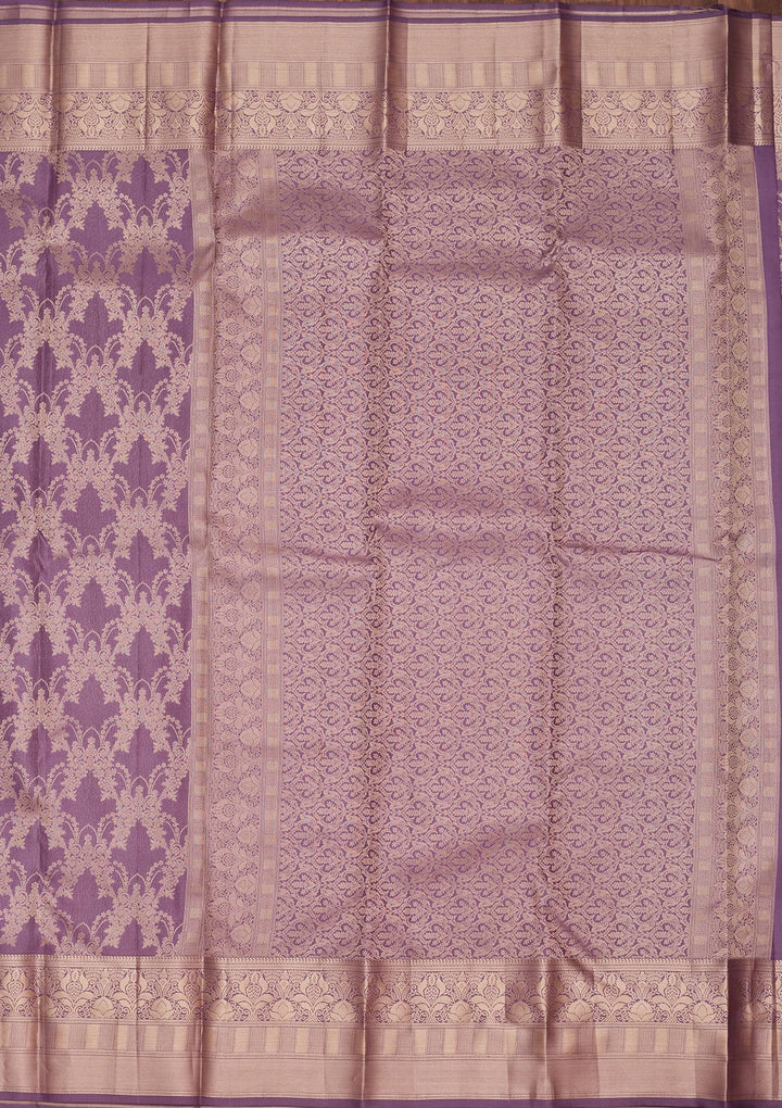Mauve Zariwork Pure Silk Saree