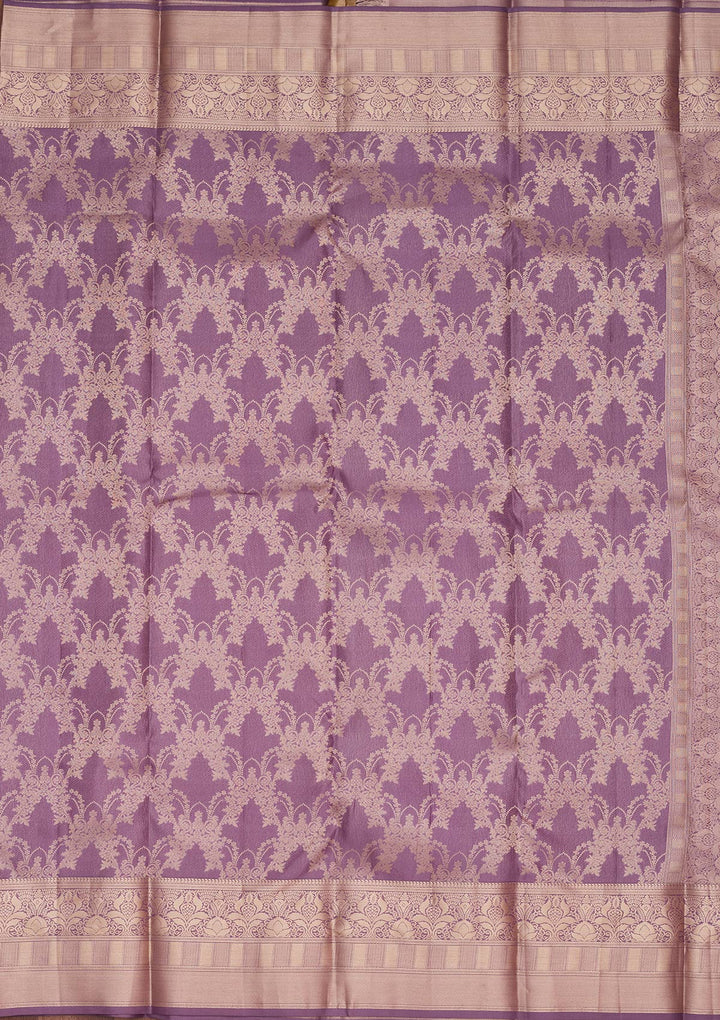Mauve Zariwork Pure Silk Saree
