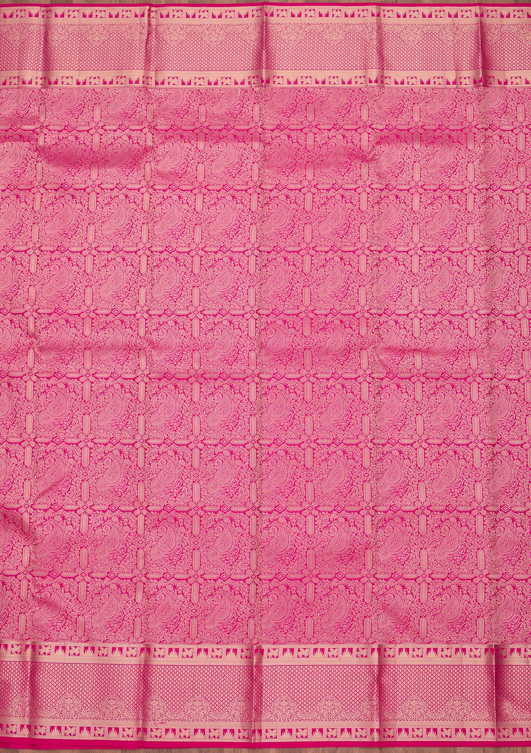 Rani Pink Zariwork Pure Silk Saree