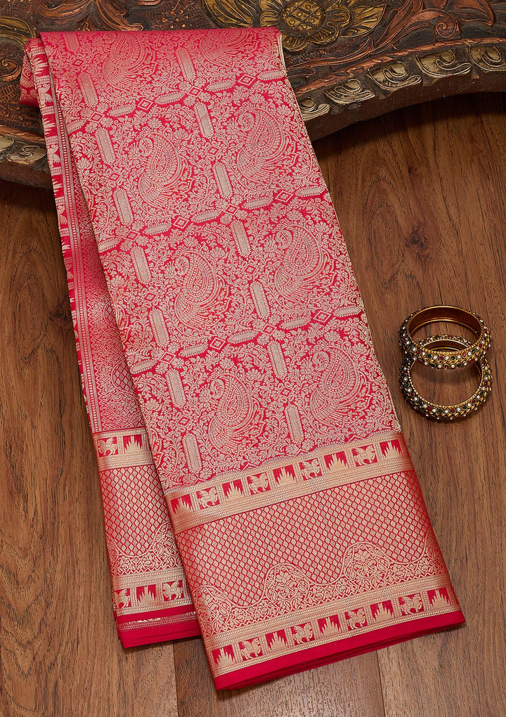 Red Zariwork Pure Silk Saree