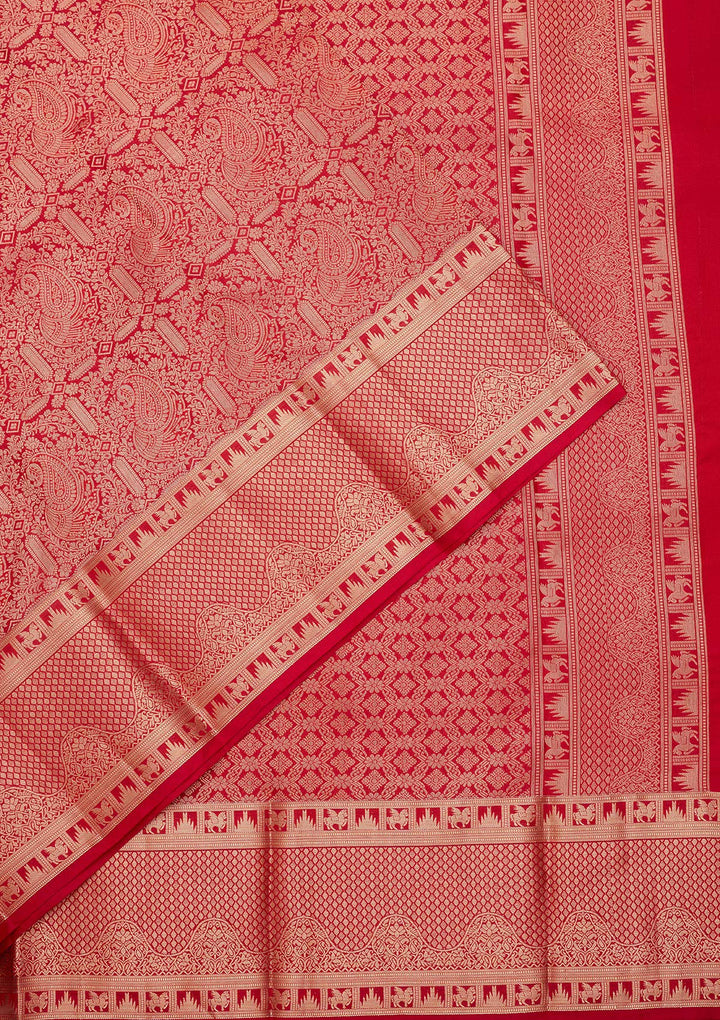 Red Zariwork Pure Silk Saree