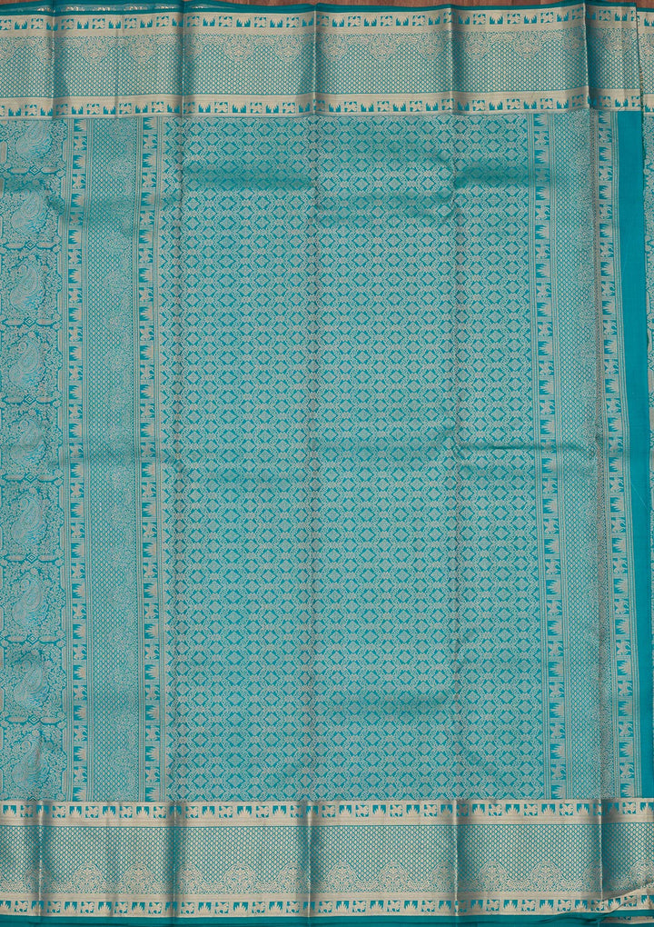 Sea Green Zariwork Pure Silk Saree