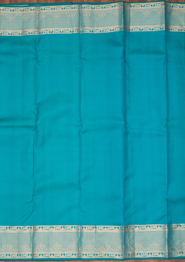 Sea Green Zariwork Pure Silk Saree