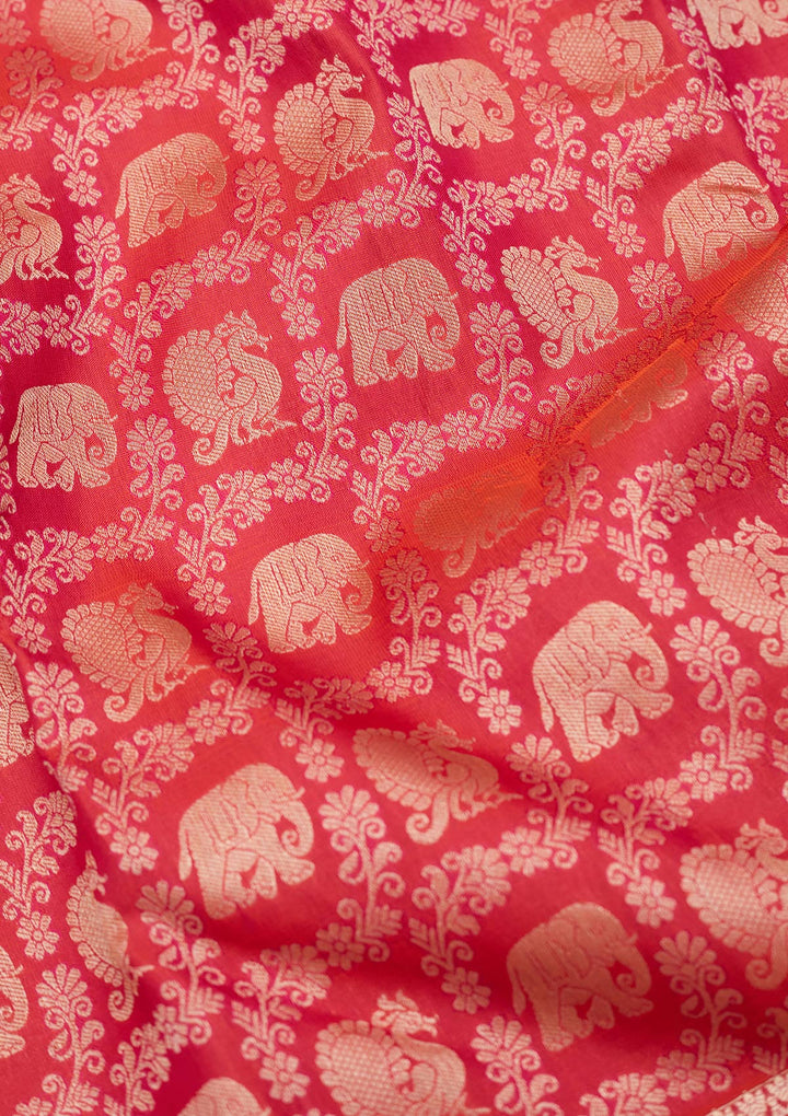 Orange Zariwork Pure Silk Saree