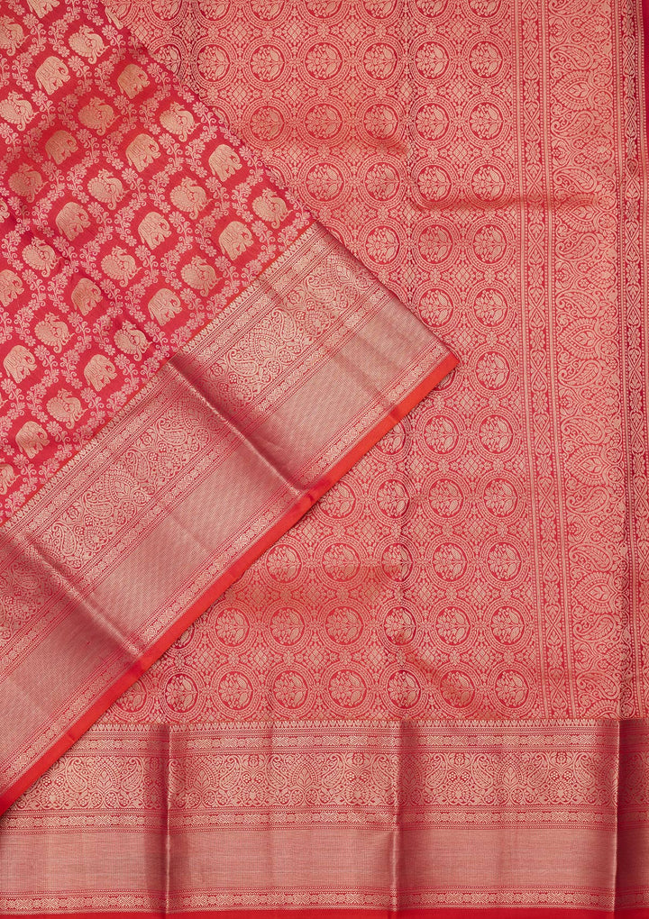 Orange Zariwork Pure Silk Saree