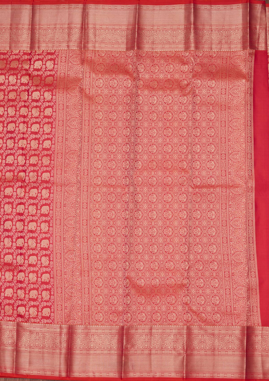 Orange Zariwork Pure Silk Saree