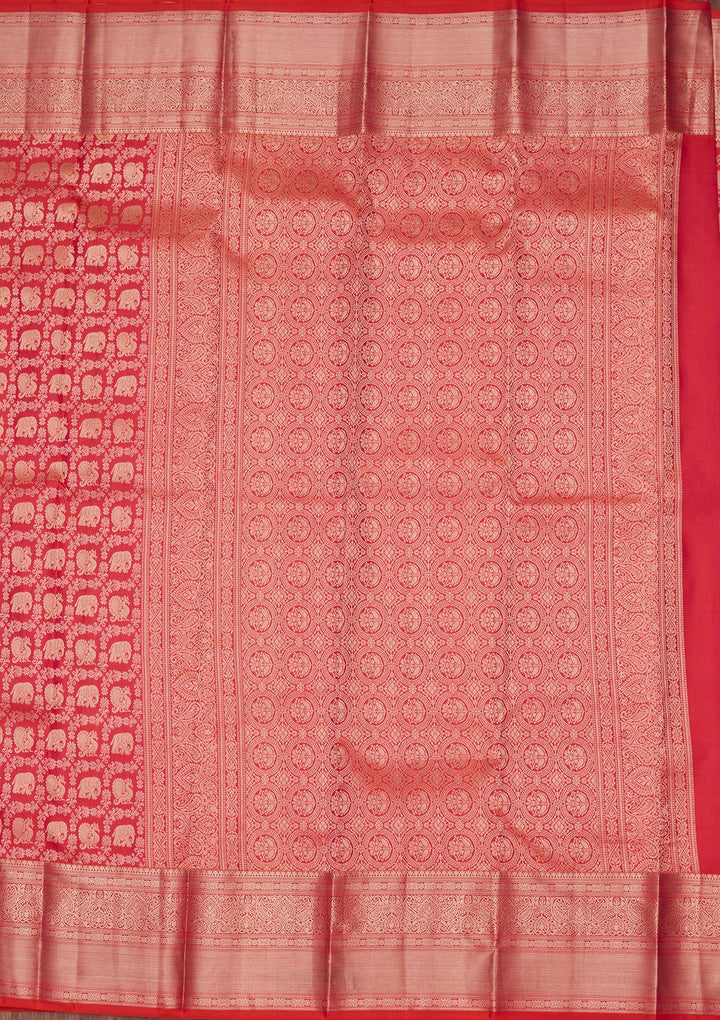 Orange Zariwork Pure Silk Saree