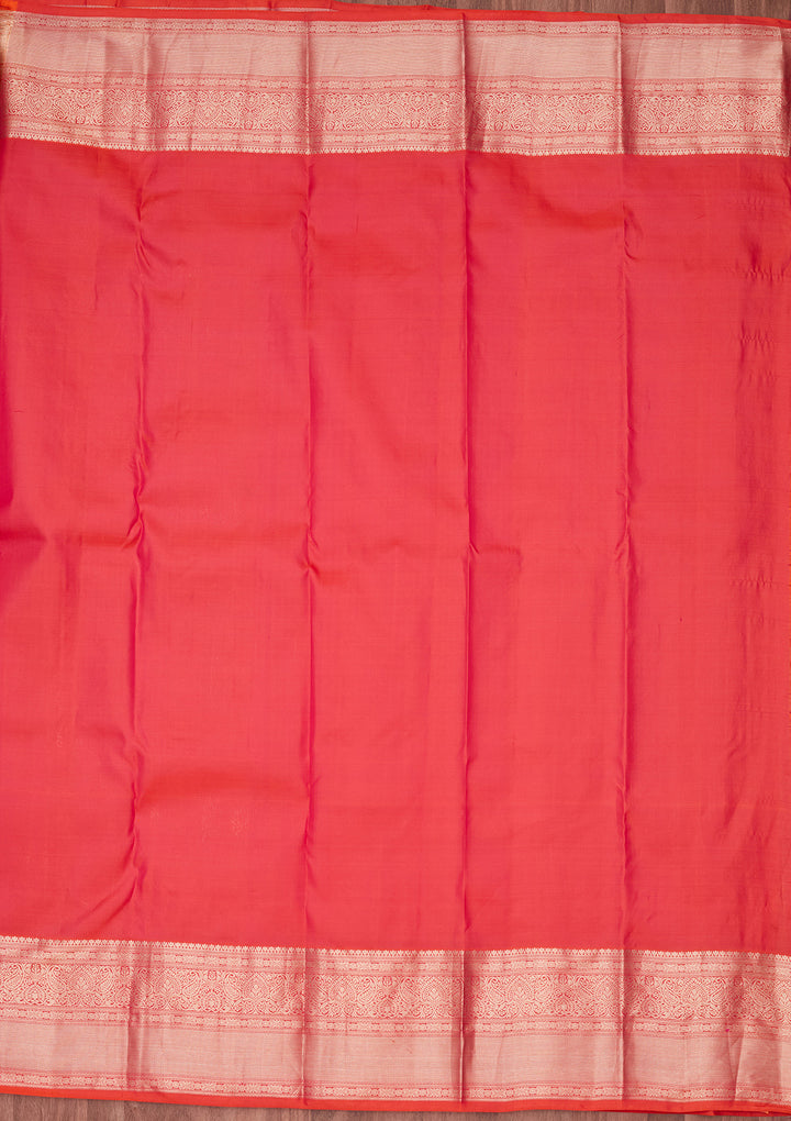 Orange Zariwork Pure Silk Saree