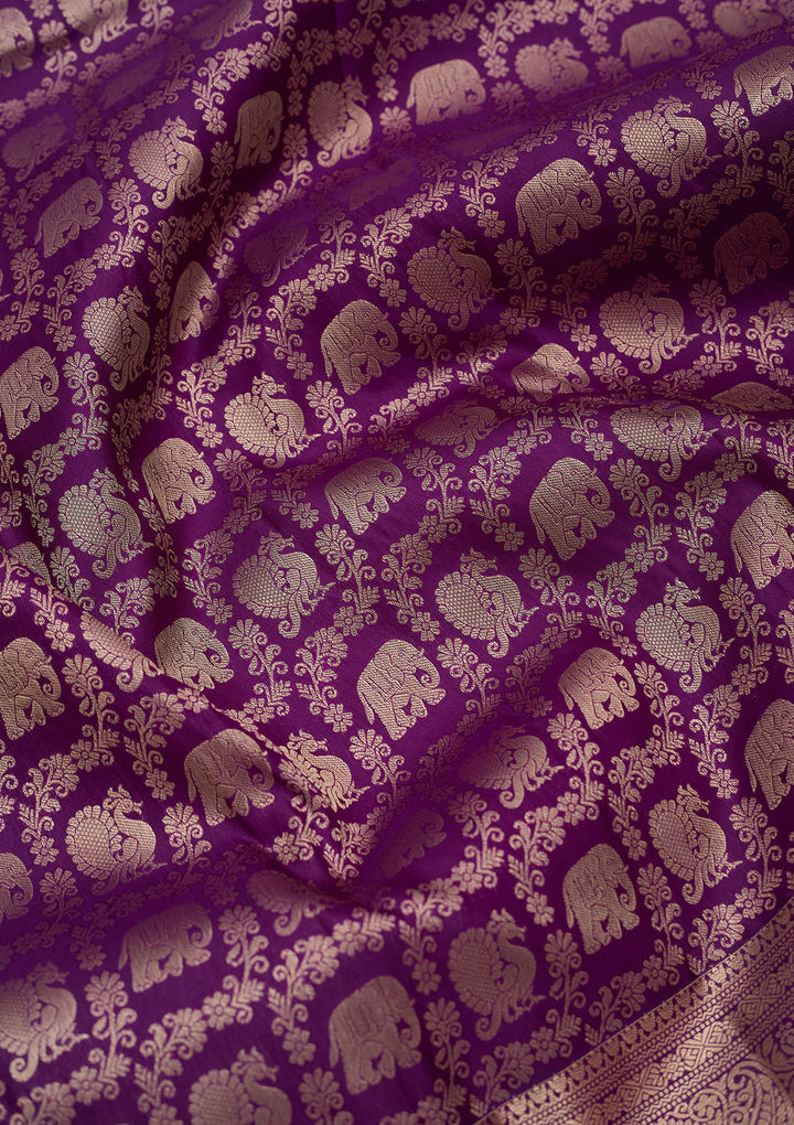 Purple Zariwork (Silver) Silk Silk_Saree