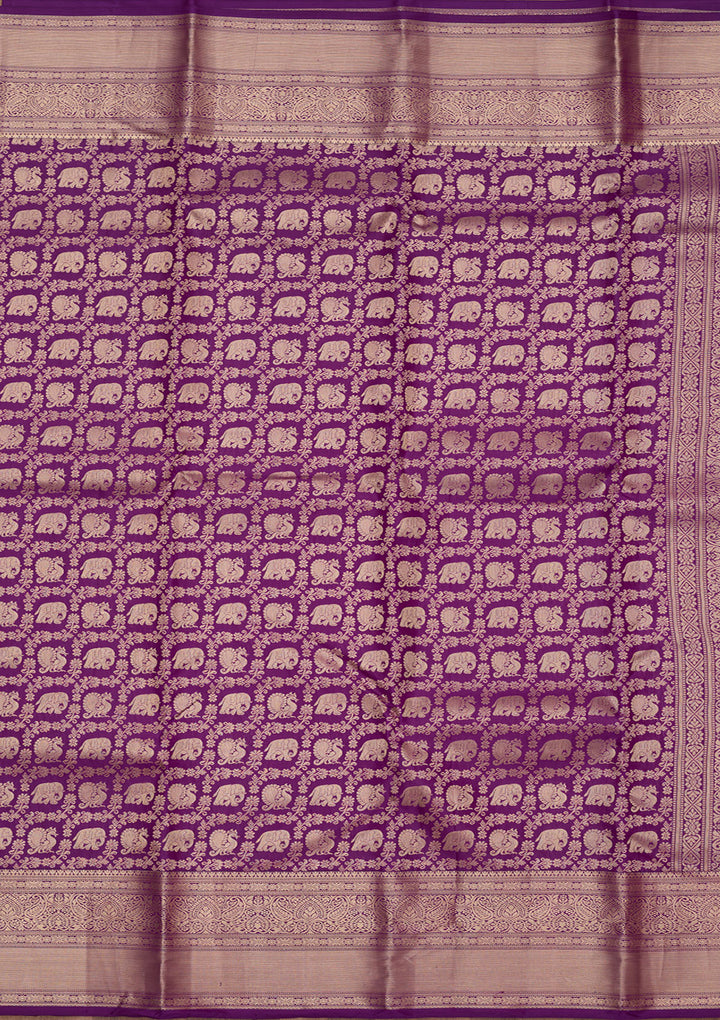 Purple Zariwork (Silver) Silk Silk_Saree