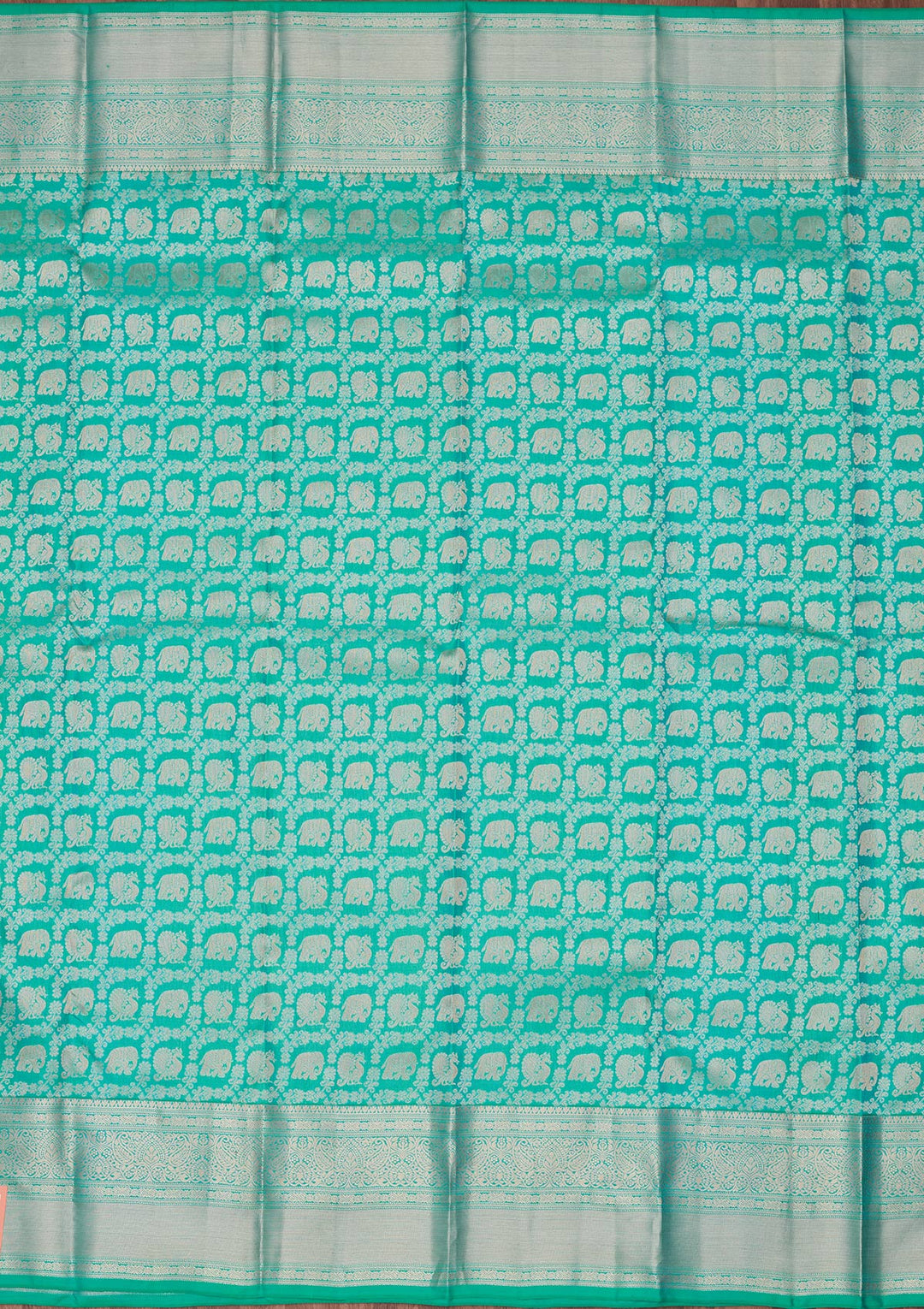 Turquoise Blue Zariwork Pure Silk Saree